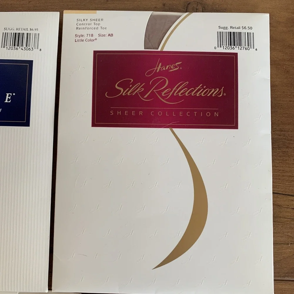 LOT‎ 3 Hanes Silk Reflections Silky Resilience Sheer Elegance Pantyhose SIZE AB